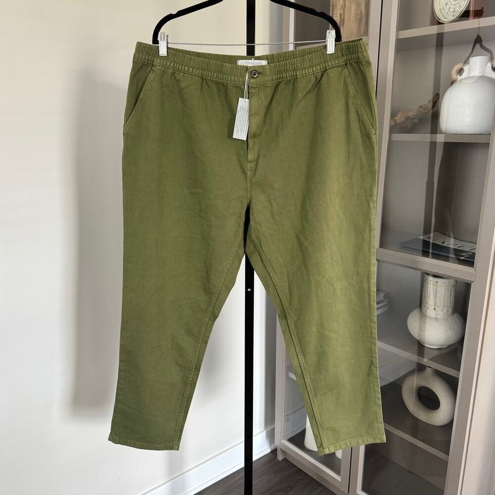 Outerknown Organic Cotton Fatigue Green Pants XXL NEW Elastic Waistband Trousers